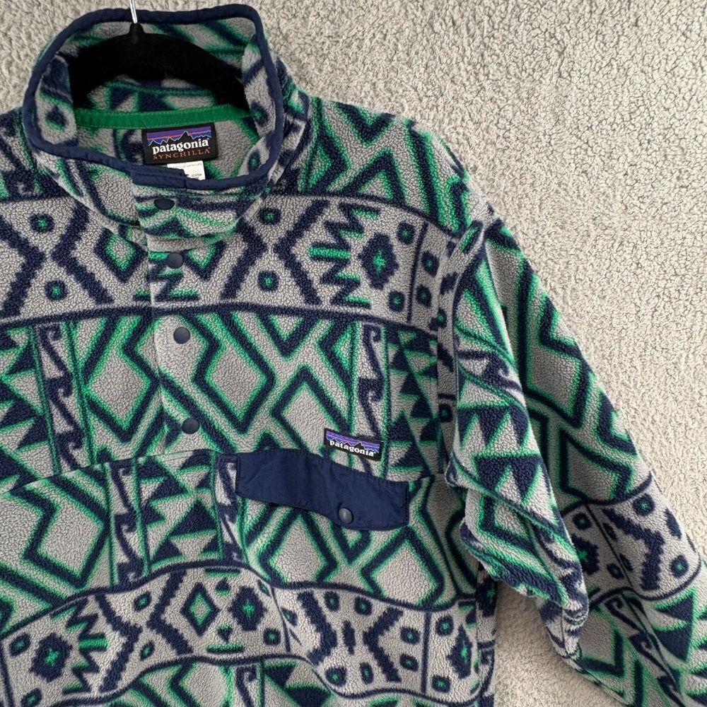Patagonia Synchilla Aztec Snap T Fleece Pullover Mens XS - Picture 2 of 14